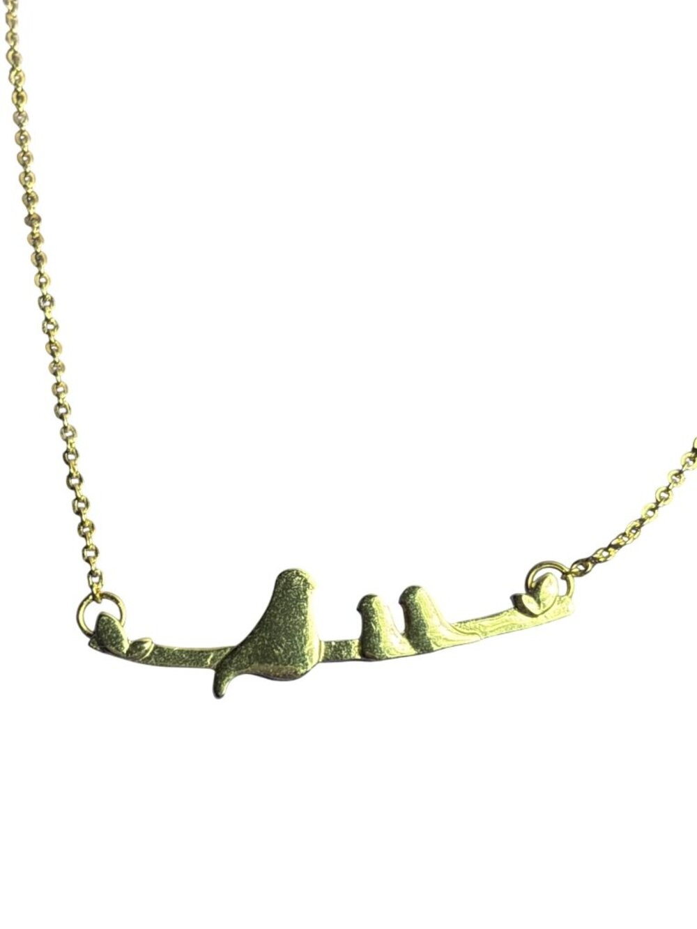 Charming Charlie Goldtone Bar Necklace Birds Lobster Clasp 14 - 16 inches Long